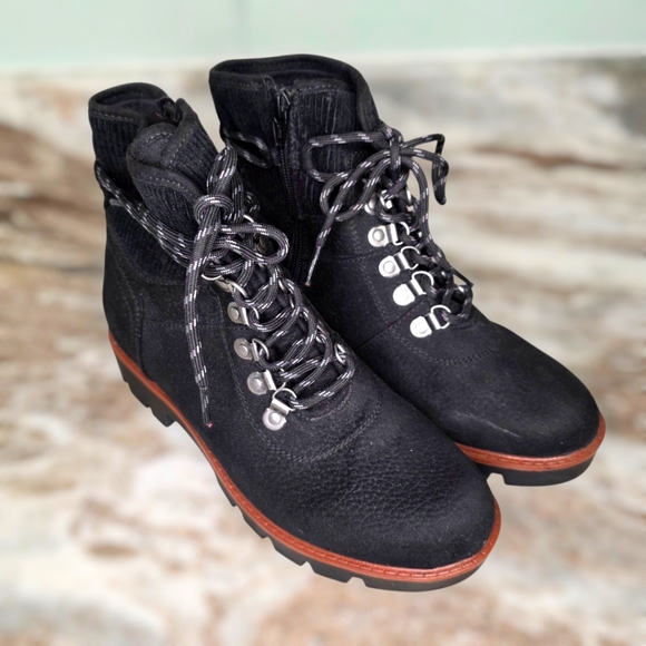 Cliffs Black Lace-Up Ankle Boots Women's Size 8M - Picture 1 of 9
